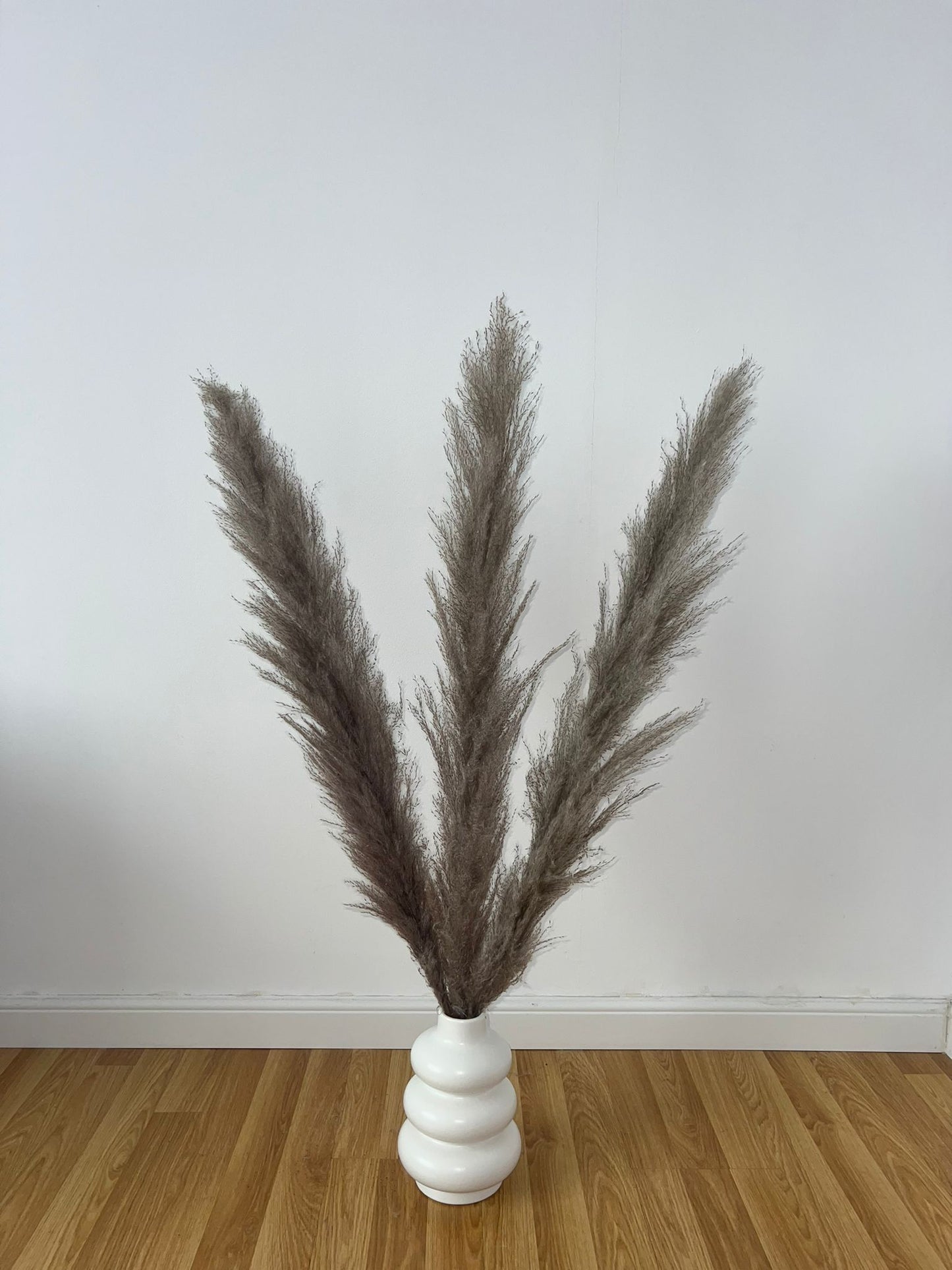 Set 3 plante naturale uscate pampas, 120 cm, gri