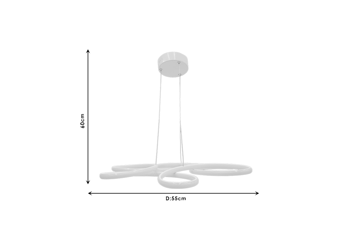 Lustră PWL-1041 Pakoworld LED, alb, D55x60 cm